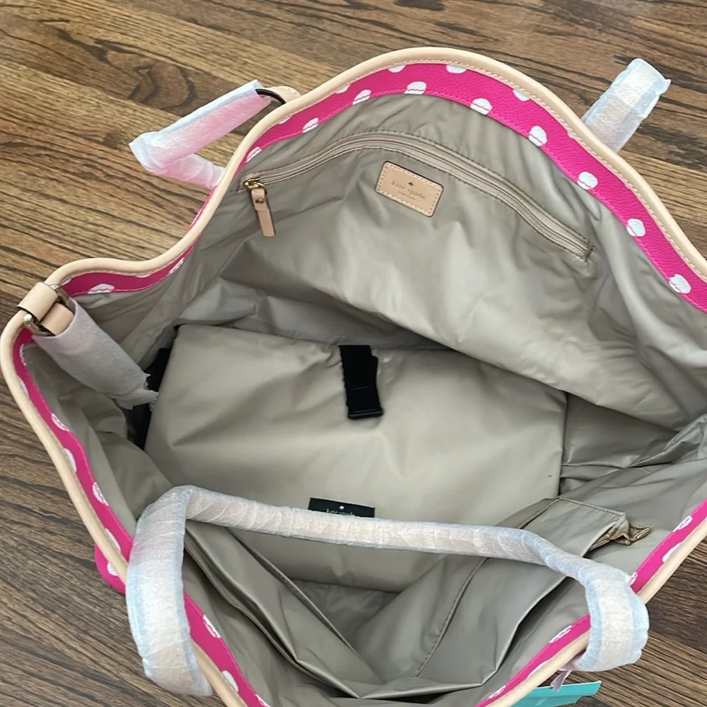 Kate Spade New York Bondi Road Harmony Baby Bag in Pink and Cream Dots